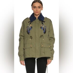 Ciao Milano Lara Embellished 2-1 Twill Puffer Jacket Size Medium